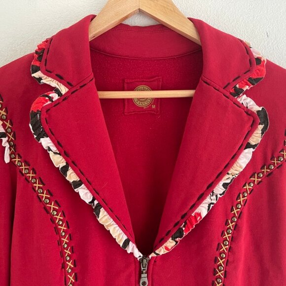 DOUBLE D RANCH Red Jacket with Studs, Ruffles, and Stitching: Size MEDIUM; NWOT! - Picture 2 of 11